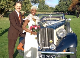 Convertible replica Jaguar wedding car in Lichfield
